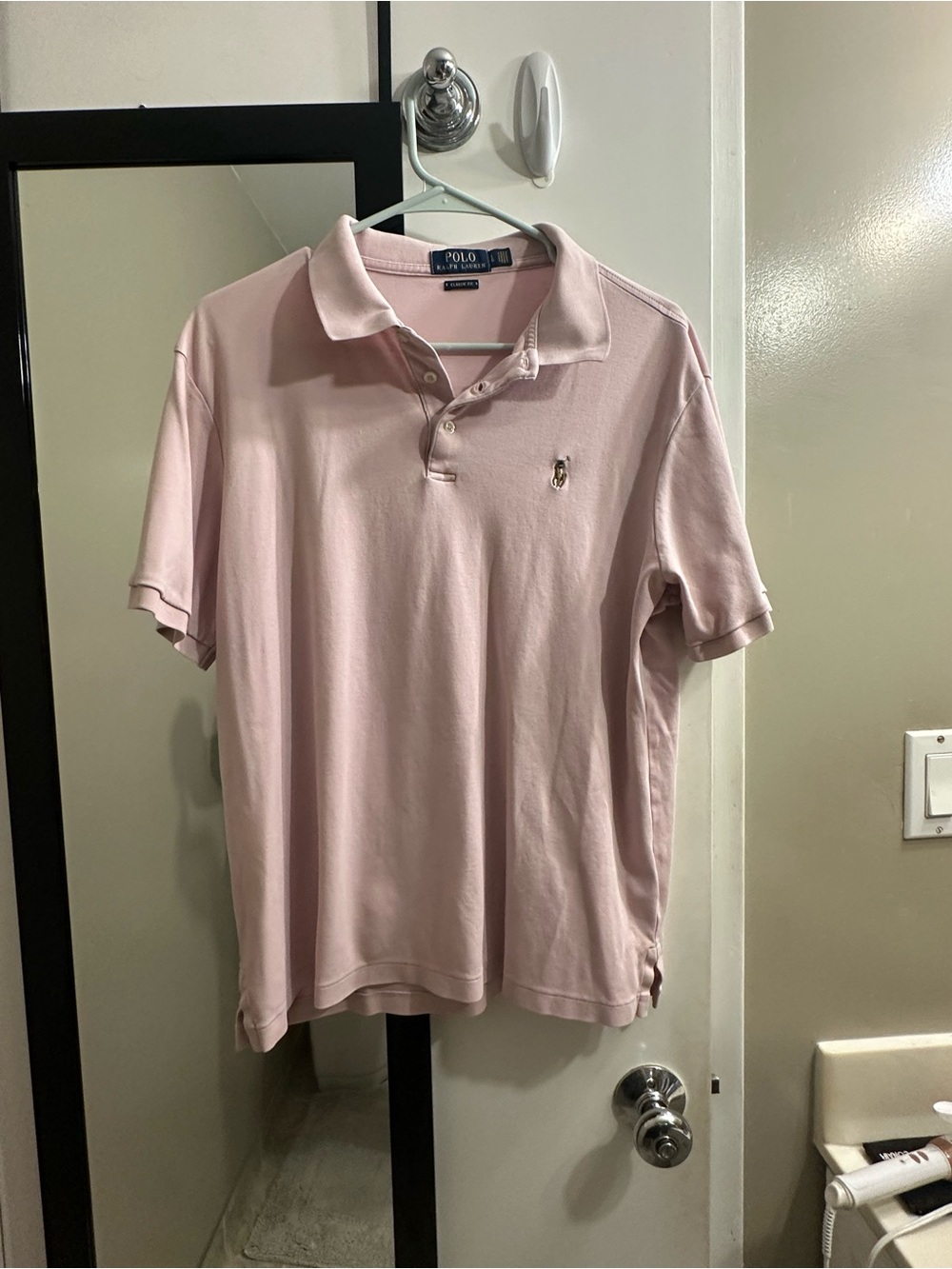 Ralph Lauren Men’s Light Pink Polo Shirt with Embroidered Pony